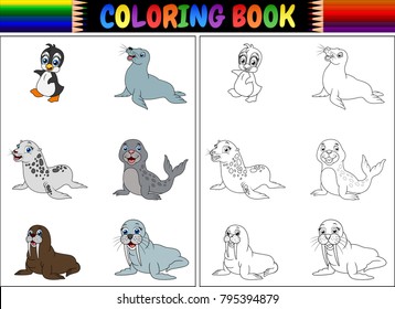 Coloring Book With Arctic Animals Collection