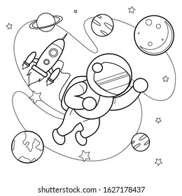 A Coloring book astronaut for kids