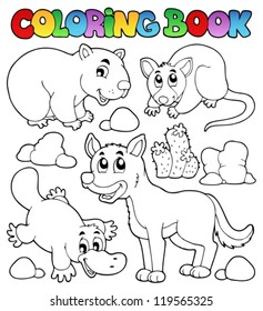 Coloring book Australian fauna 1 - vector illustration.