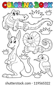 Coloring book Australian fauna 2 - vector illustration.