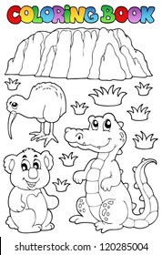 Coloring book Australian fauna 3 - vector illustration.