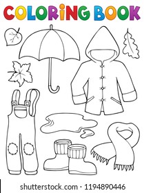 Coloring book autumn objects set 1 - eps10 vector illustration.