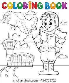 Coloring book aviation theme 3 - eps10 vector illustration.