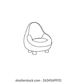 Coloring book Avocado sofa shaped cartoon coloring for kids. which is a vector illustration for preschool and home training for parents and teachers.