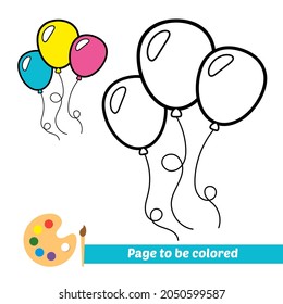 Coloring book, balloons vector image