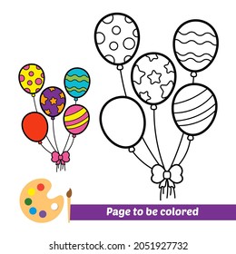 Coloring book, balloons vector image