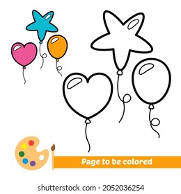 Coloring book, balloons vector image