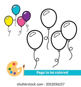 Coloring book, balloons vector image