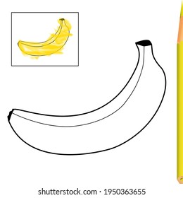 Coloring book. Banana, with an example of how to color
Coloring pages. Cartoon clipart for children's activities, vector illustration.
Black and white vector illustration for coloring