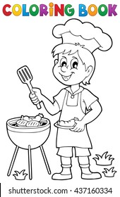 Coloring book barbeque theme 1 - eps10 vector illustration.