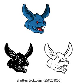 Coloring book Bat cartoon character - vector illustration .EPS10