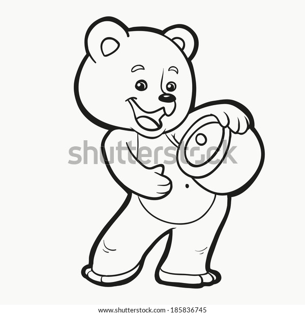 Coloring Book Bear Stock Vector (Royalty Free) 185836745