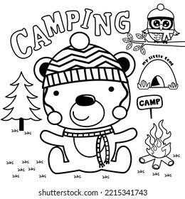 Coloring Book Bear Camp Funny Animal Stock Vector (Royalty Free ...