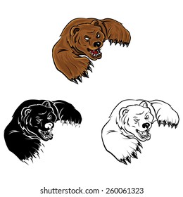 Coloring book Bear cartoon character - vector illustration .EPS10