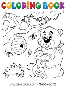 Coloring book bear theme 1 - eps10 vector illustration.