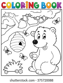 Coloring book bear theme 2 - eps10 vector illustration.