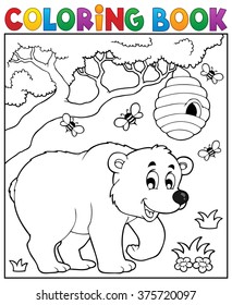 Coloring book bear theme 3 - eps10 vector illustration.