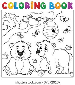 Coloring book bear theme 4 - eps10 vector illustration.