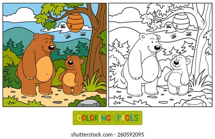 Coloring book (bears in the forest)