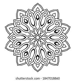 Coloring Book Beautiful Mandala Art Black Stock Vector (Royalty Free ...