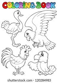 Coloring book bird image 1 - vector illustration.