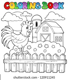 Coloring book bird image 3 - vector illustration.