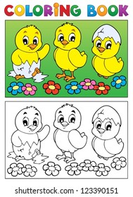 Coloring book bird image 6 - vector illustration.