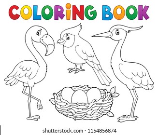 Coloring book bird topic 1 - eps10 vector illustration.