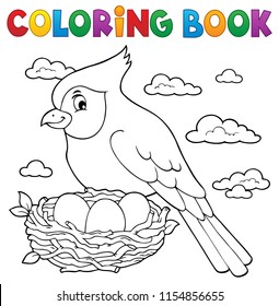 Coloring book bird topic 3 - eps10 vector illustration.