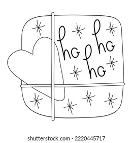 Coloring book, Box with a gift for christmas, new year, birthday. Black and white illustration for coloring. Development of children, education of preschoolers, schoolchildren. Task, game.