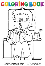 Colorante niño de libro en el tema de cine 1 - ilustración vectorial eps10.