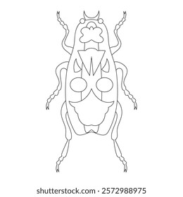 Coloring book of bug, soldier beetle. Doodle insect. Nature and biodiversity insect specie. Beetle vector flat illustration.