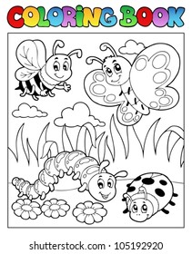 Coloring book bugs theme image 2 - vector illustration.