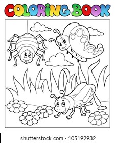 Coloring book bugs theme image 1 - vector illustration.