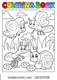 Coloring book bugs theme image 3 - vector illustration.