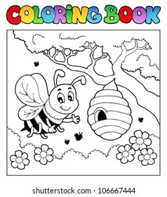 Coloring book bugs theme image 4 - vector illustration.