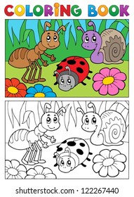 Coloring book bugs theme image 5 - vector illustration.