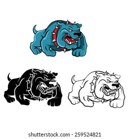 Coloring book Bull Dog cartoon character - vector illustration .EPS10