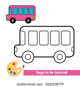 Coloring book, bus vector image