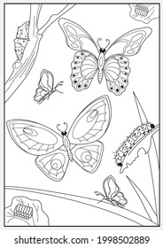 Coloring Book Butterflies, Children's Joys
