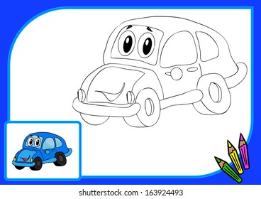 Coloring book. Car, vector illustration in eps8