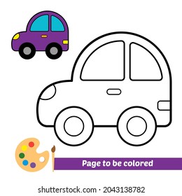 Libro de coloración, imagen vectorial del coche