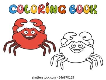 coloring book. cartoon crab,vector illustration on a white background