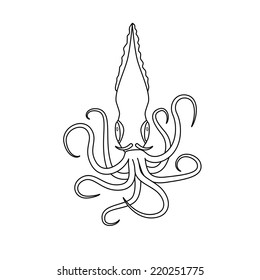 Coloring book: Cartoon squid