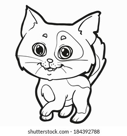 Coloring Book Cat Stock Vector (Royalty Free) 184392788