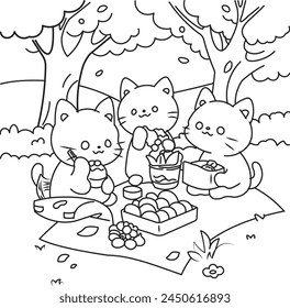coloring book, cat edition for children .eps format