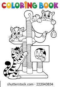 Coloring book cat theme 1 - eps10 vector illustration.