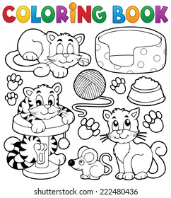 Coloring book cat theme collection - eps10 vector illustration.