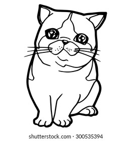 Coloring Book with cat vector