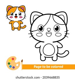 Coloring book, cat vector image